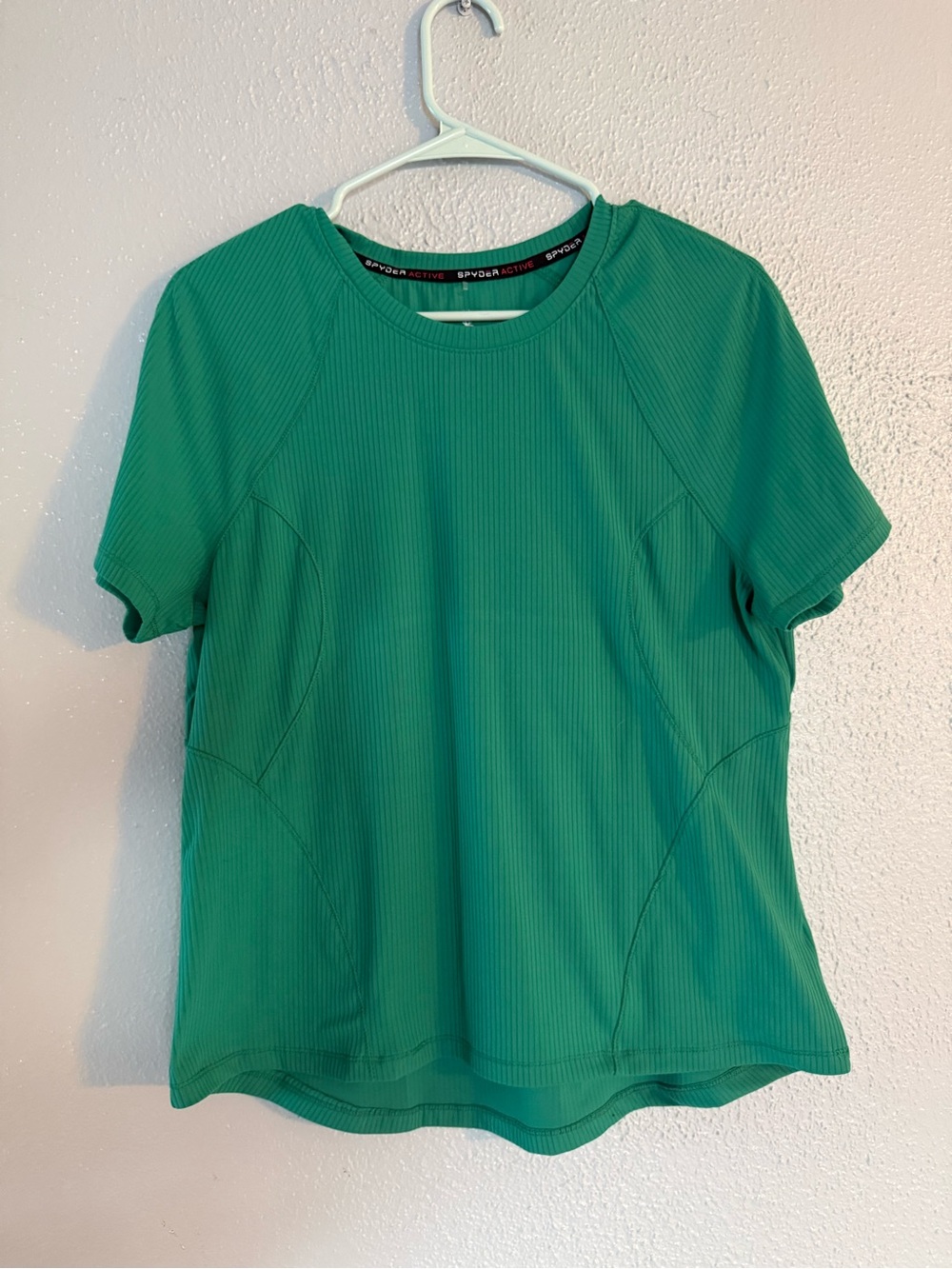 Spyder Green Ribbed Short Sleeve Tee